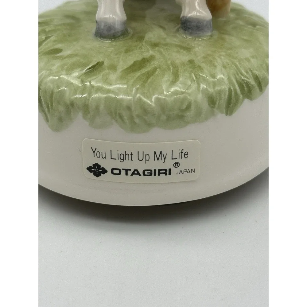 Vtg Otagiri Japan Horse Foal Porcelain Figurine Music Box Wind Up Rotating Colt